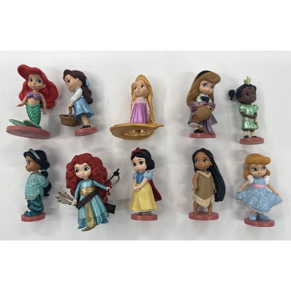 Disney Animators Collection Figures Lot of 10 Mini Princess PVC Cake Topper